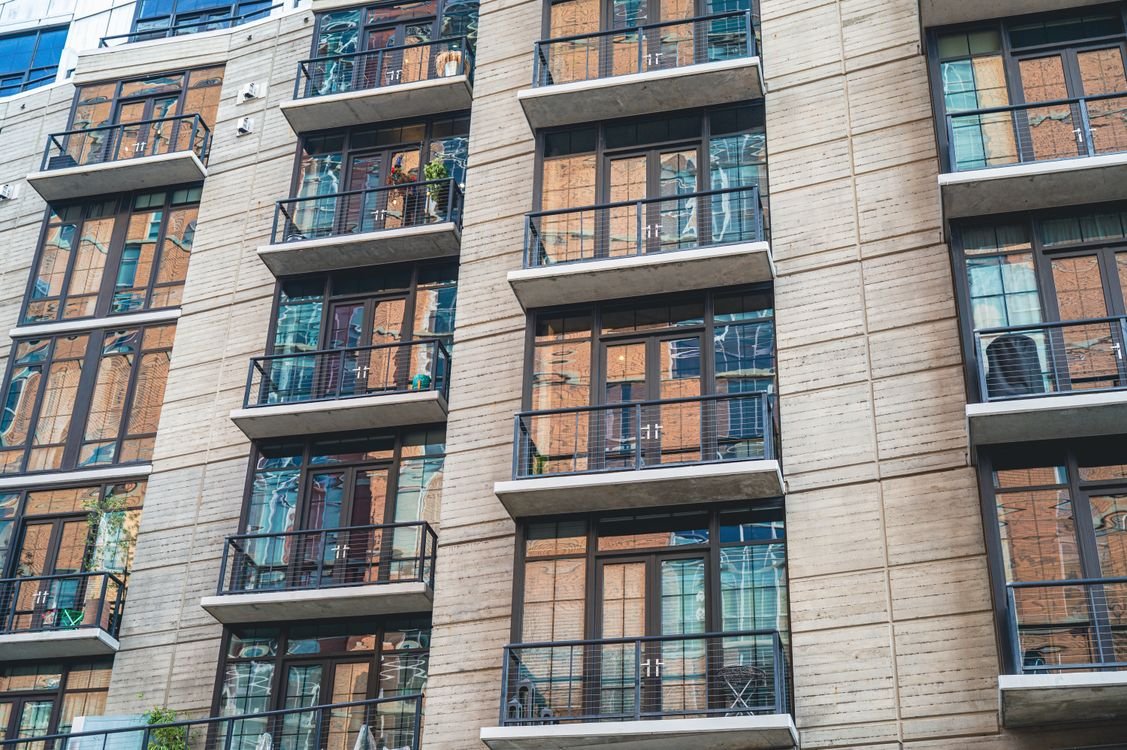 Contemporary apartment building exterior