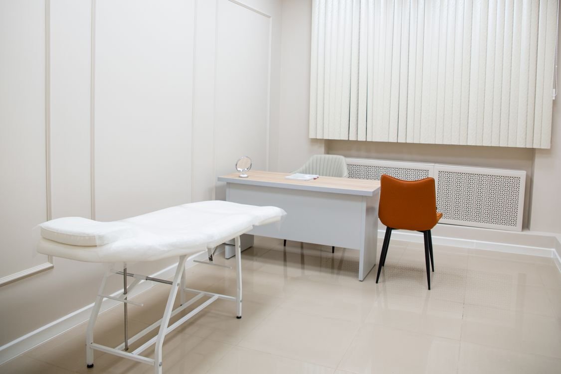Clean minimalist medical examination room